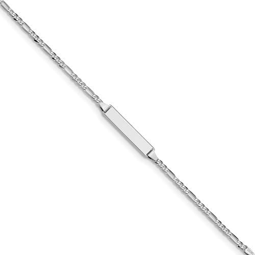Custom Engraved 14K Gold Children's Figaro Link ID Bracelet