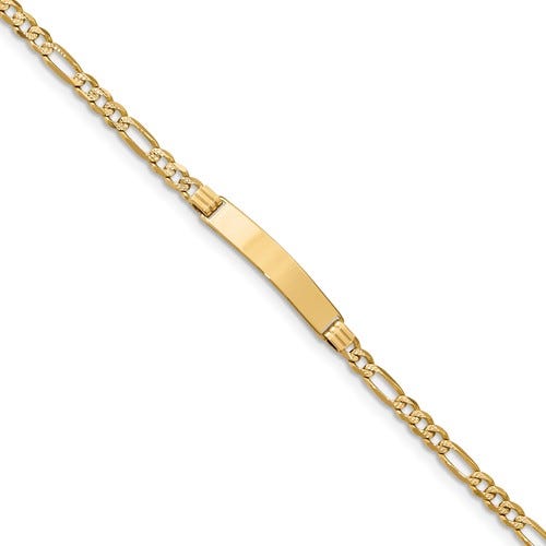 Custom Engraved 14K Gold Children's Figaro Link ID Bracelet