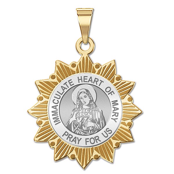 Immaculate Heart Of Mary Sun Border Pendant