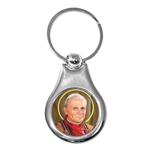 Stainless Steel Pope Saint John Paul Ii Color Keychain