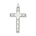14K White Gold Laser Designed Cross Pendant