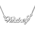 Sterling Silver Script Name Necklace with Box Chain
