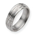 Titanium Criss-Cross Design Approx. 0.28 Inch Satin Wedding Band