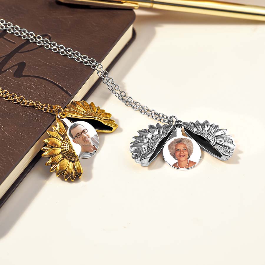 Exclusive Sunflower Photo Necklace