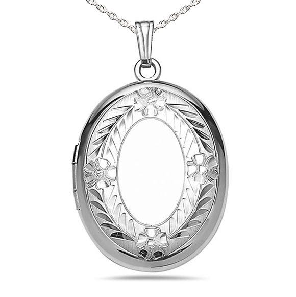 Hand Engraved Oval Photo Locket