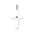 14K White Gold Diamond Cross Pendant