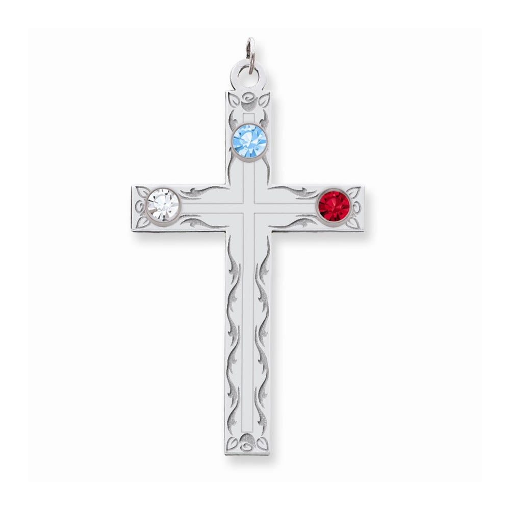 Crystal Family Cross Pendant