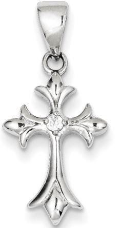 Sterling Silver Cz Cross Pendant