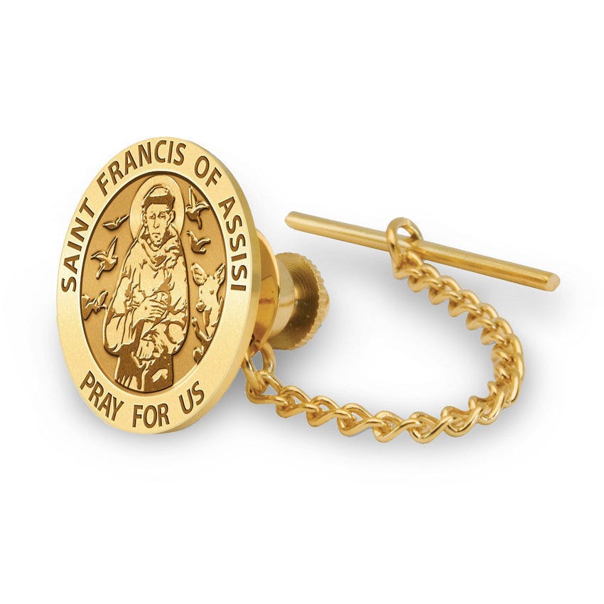 Saint Francis of Assisi Religious Tie Tack