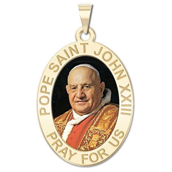 Pope Saint John Xxiii Oval Religious Medal "Color