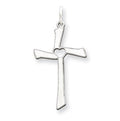 Sterling Silver Laser Designed Heart Center Cross Pendant