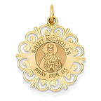 Saint Nicholas Round Filigree Religious Medal