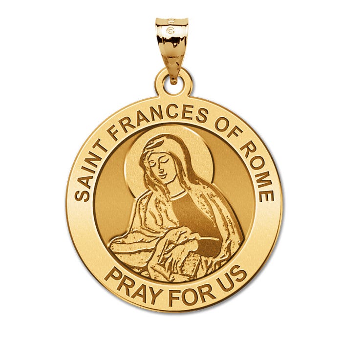 Saint Frances Of Rome Round Religious Medal