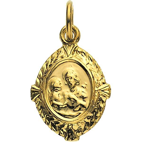 14K Yellow Gold Saint Joseph Religious Medal