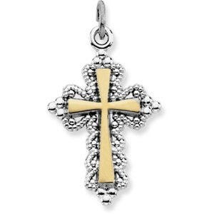 Beaded Border Cross Pendant