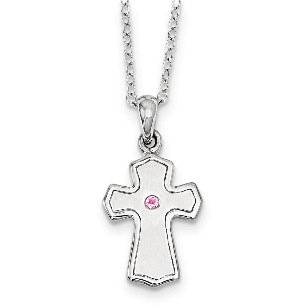 Sterling Silver Cz Child Of God Girl Necklace