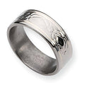 Titanium Sterling Silver Inlay Celtic Knot Flat Polished Wedding Band