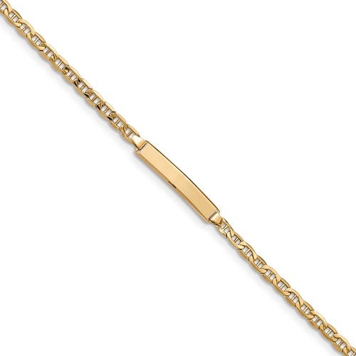 Custom Engraved 14K Gold Children's Anchor Link ID Bracelet