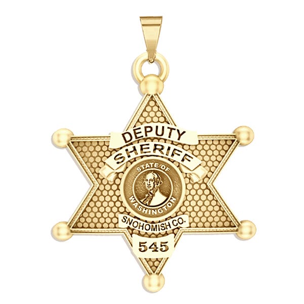 Personalized Snohomish County Washington Sheriff Badge with Rank and Number
