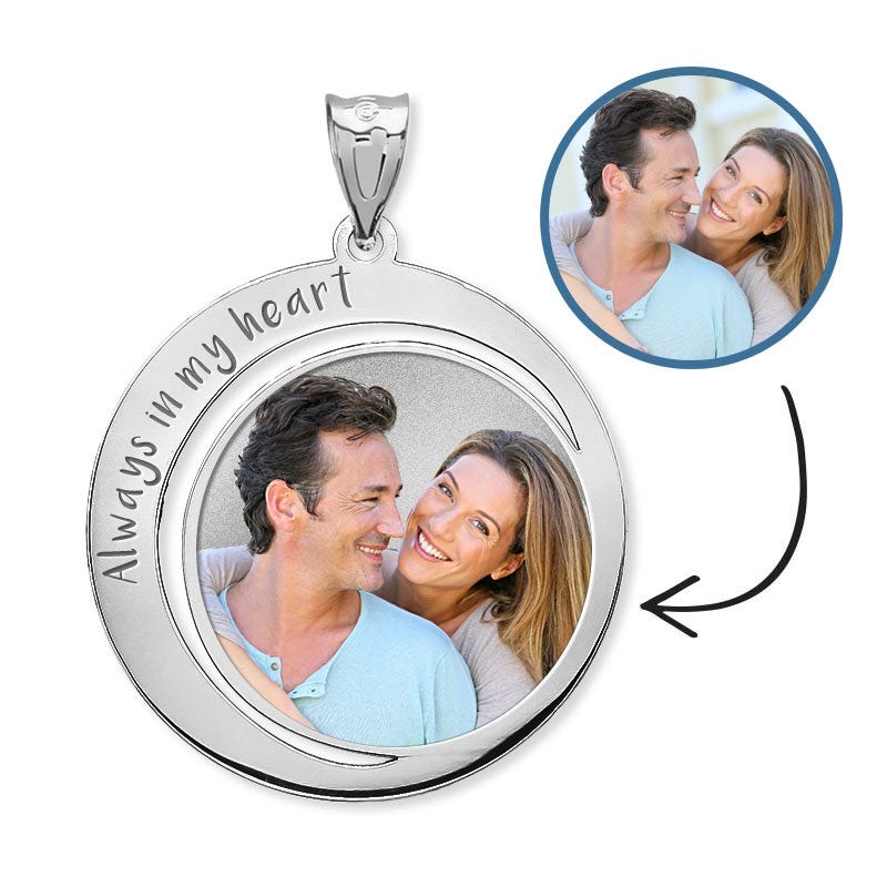 Custom Photo Engraved Round Charm