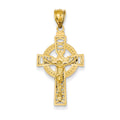 14K Yellow Gold Polished Celtic Crucifix Pendant