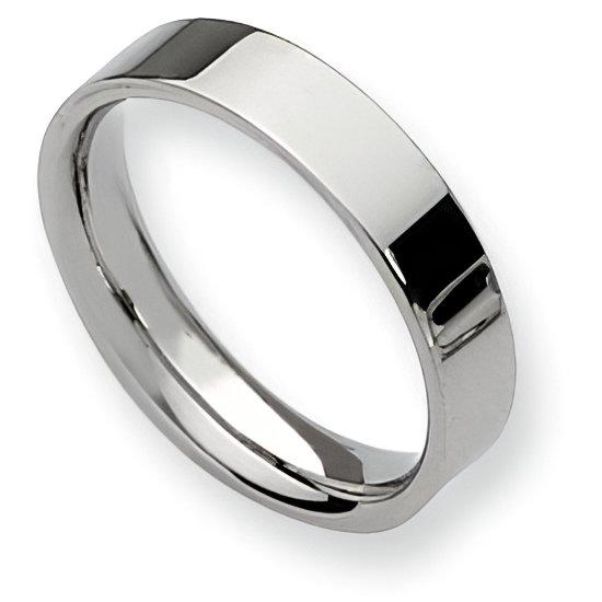 Stainless Steel Flat Approx. 0.20 Inch Polished Wedding Band