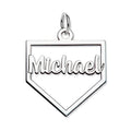 Personalized Cut-Out Baseball Homeplate Pendant with Name