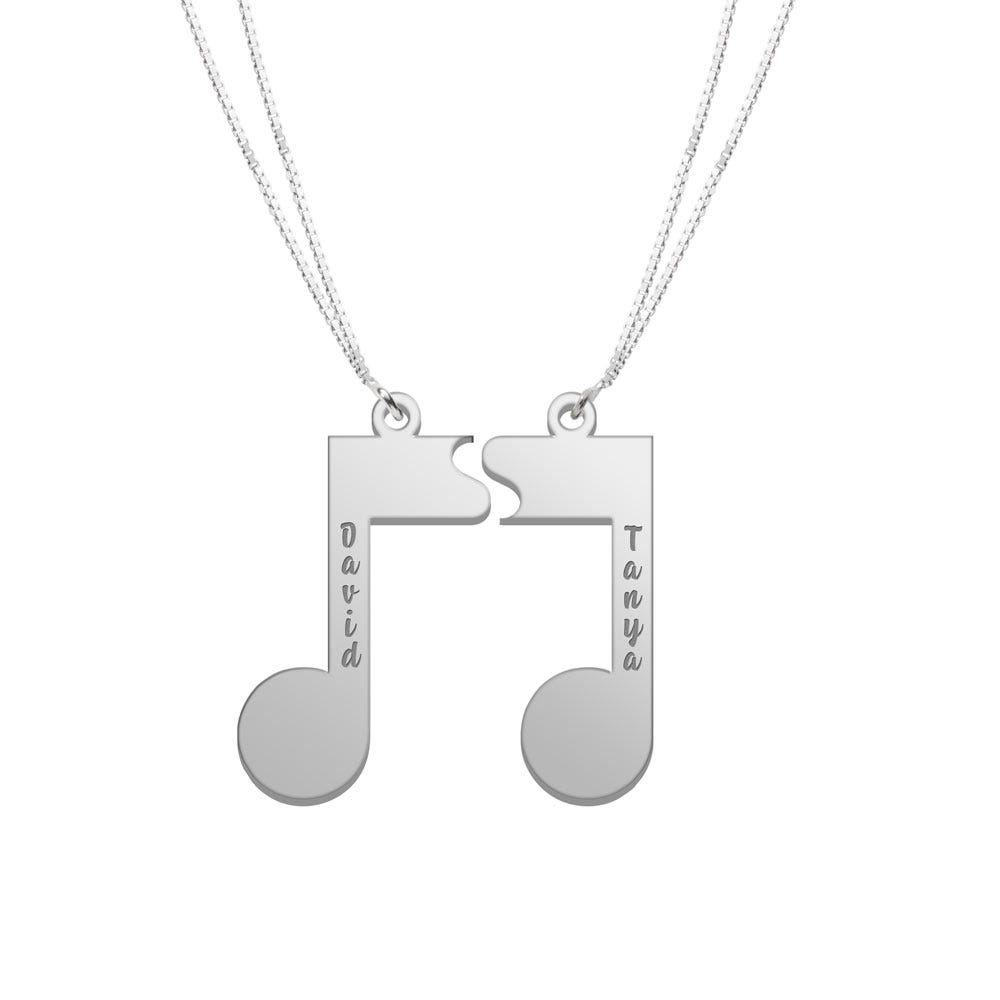 Split Music Note Name Jewelry