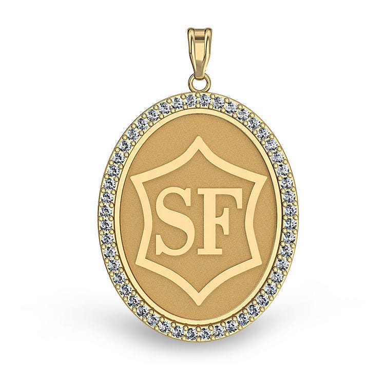 Selle Francais Diamond Studded Horse Breed Oval Medal