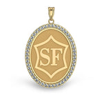 Selle Francais Diamond Studded Horse Breed Oval Medal