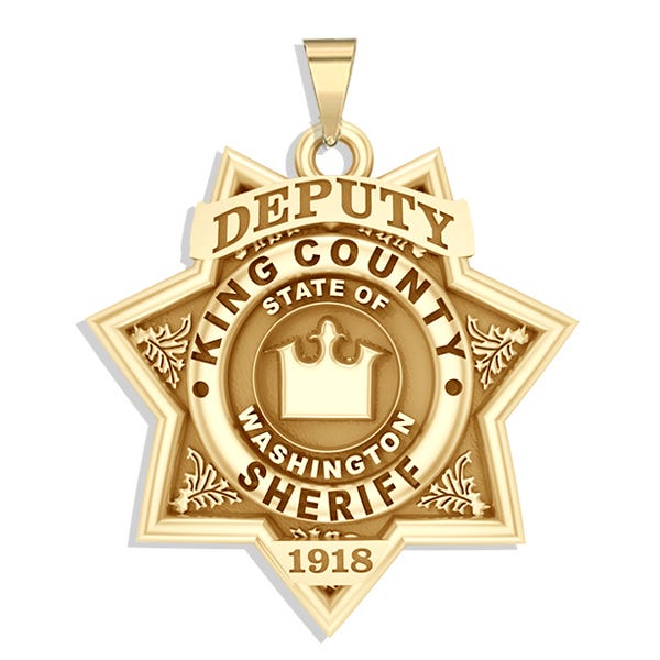 Personalized King County Washington Sheriff Badge with Rank and Number
