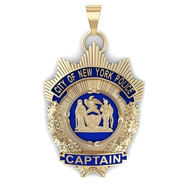 Personalized Police Captain Enamel Badge with Your Department