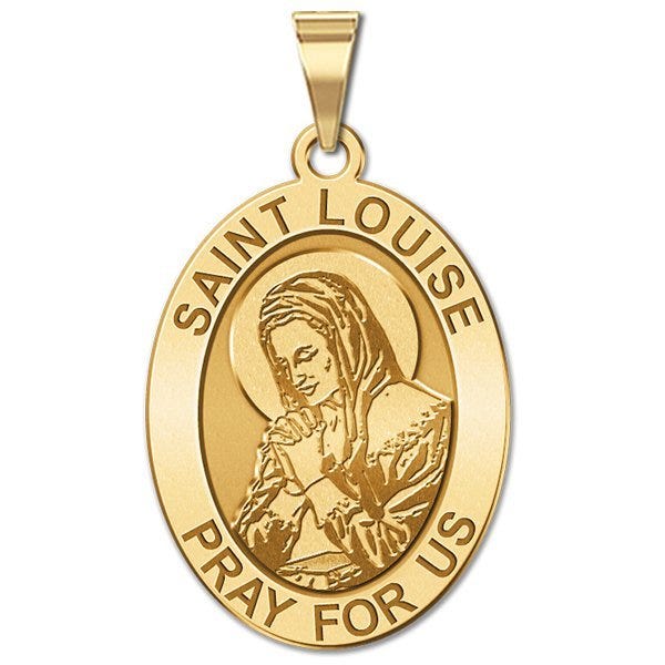 Saint Louise De Marillac Oval Religious Medal