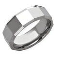 Tungsten Faceted Approx. 0.31 Inch Polished Wedding Band