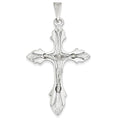 14K White Gold Leaf-Ended Crucifix Pendant