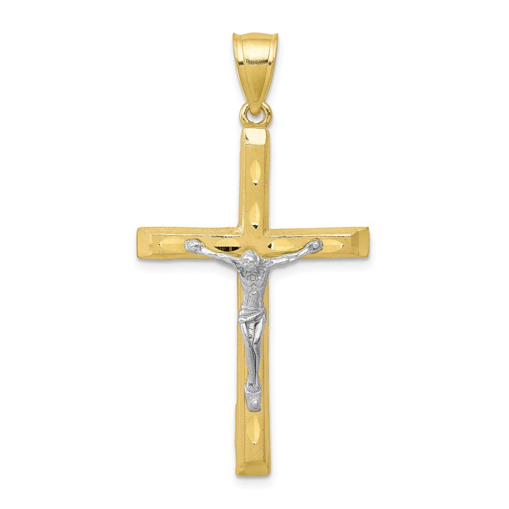 Diamond-Cut Crucifix Pendant