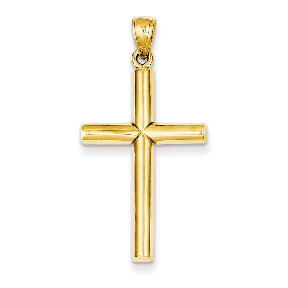 14K Yellow Gold Hollow Cross Pendant