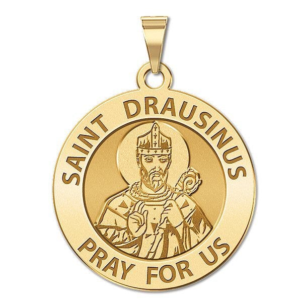 Saint Drausinus Round Religious Medal