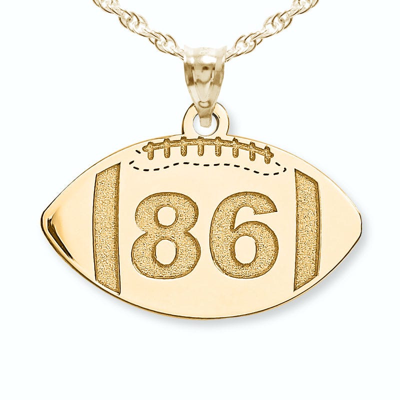 Custom Football Pendant with Number