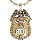 Personalized Police Badge Necklace or Charm - Shape 7