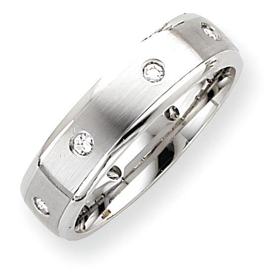 14K White Gold Approx. 0.24 Inch Fancy Diamond Wedding Band