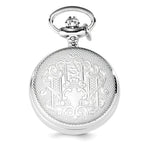 Charles Hubert Women's Chrome Tone Quilted Design Necklace Watch