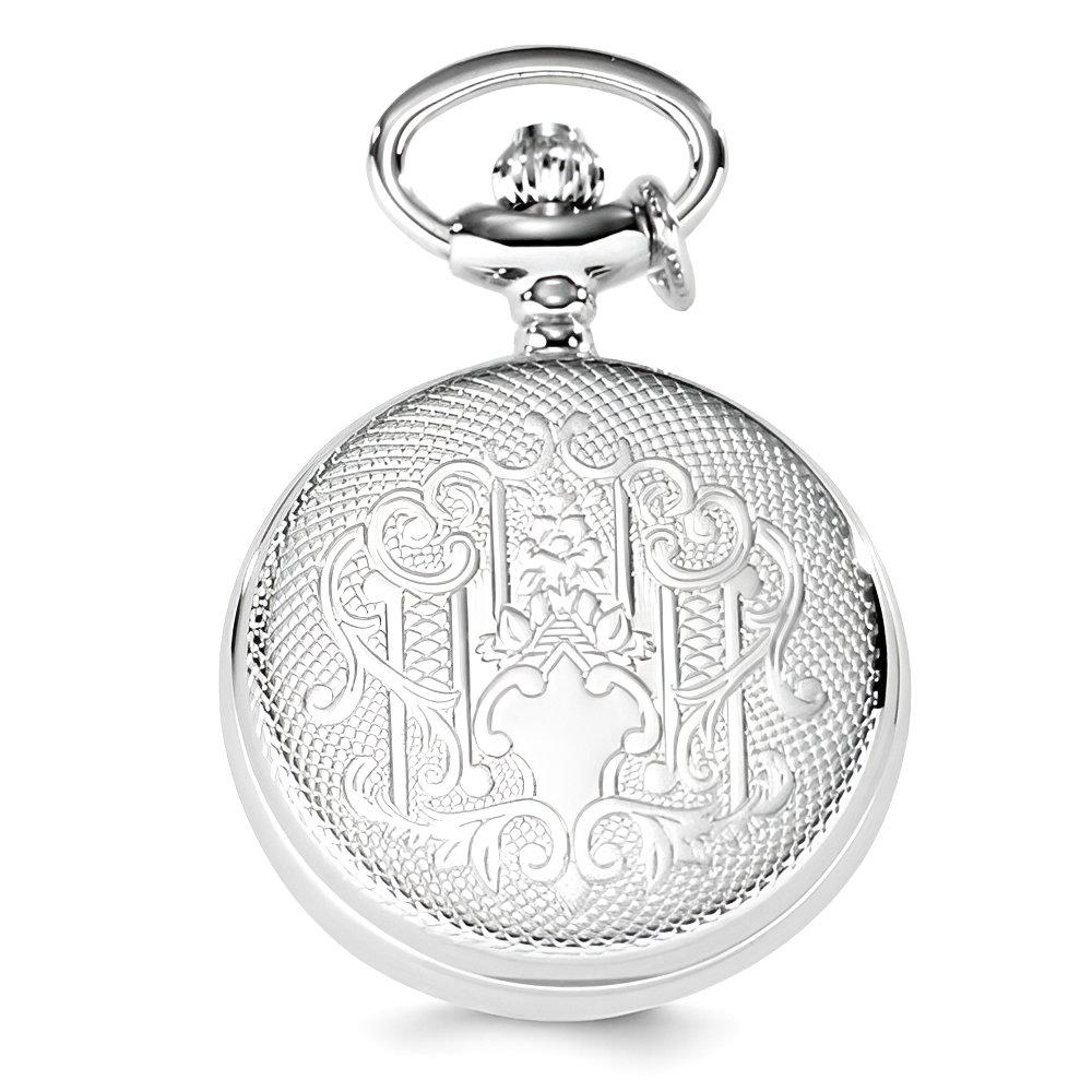 Charles Hubert Women's Chrome Tone Quilted Design Necklace Watch