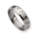 Titanium Wave Design Approx. 0.24 Inch Brushed and Polished Wedding Band
