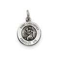 Sterling Silver Antiqued Saint Christopher Medal