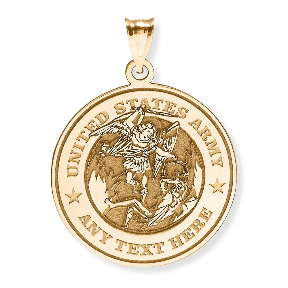 Saint Michael Us Army Round Religious Medal
