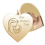 First Mother's Day Heart Swivel Photo Pendant