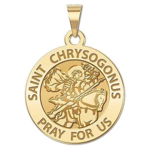 Saint Chrysogonus Round Religious Medal