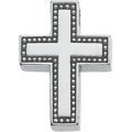 14K White Gold Beaded-Edge Cross Pendant