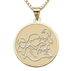 Mother with Three Sons - Round Pendant